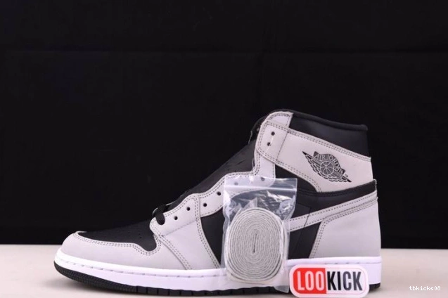 TBkick Air Jordan 555088-035 Smoke Grey 1 Retro Light High White Black 0815